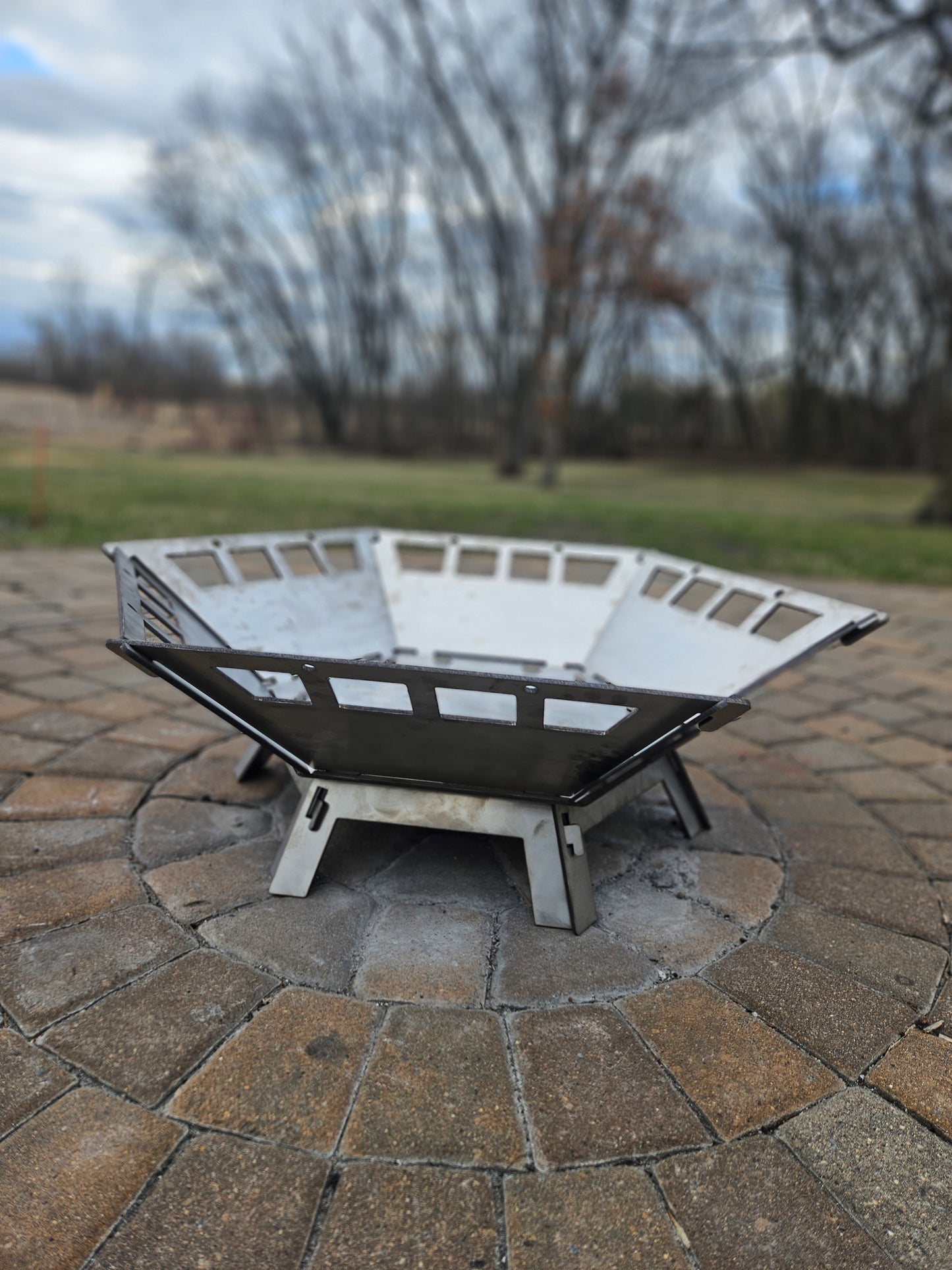 Collapsible Hexagon Fire Pit - STAINLESS STEEL