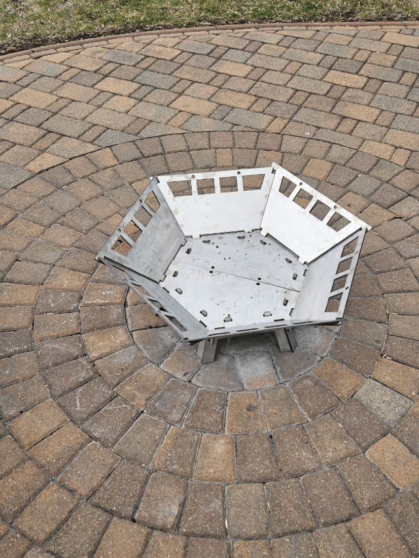 Collapsible Hexagon Fire Pit - STAINLESS STEEL