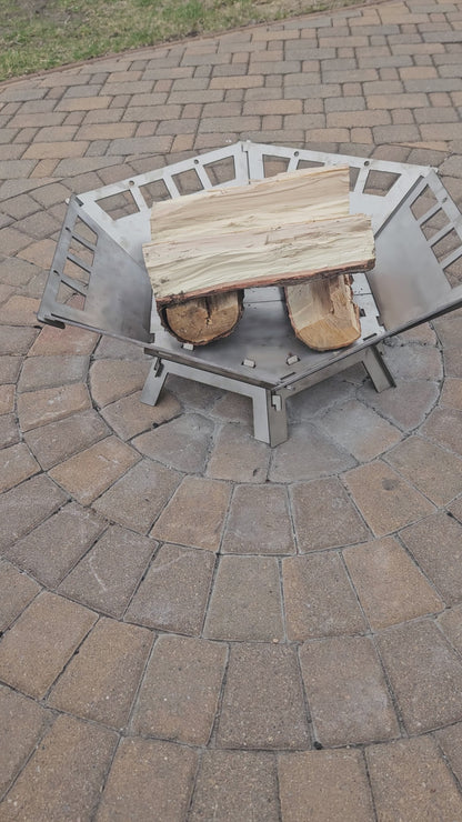 Collapsible Hexagon Fire Pit - STAINLESS STEEL